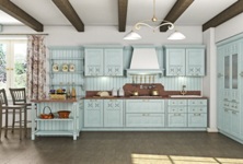 Образец кухни Прованс с мебельными фасадами Лорес цвет Сиена патина
